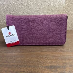 Mundi Lavender Slim Wallet NWT RFID Safe Keeper Organizer With Zip Pocket